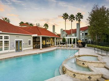 Pool with seating area at Windsor Highwoods Preserve, Tampa, FL